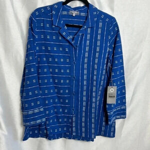 Habitat textured,embroidered,oversized PTP 20.5” shirt NWT,striped,hi-lo.boho